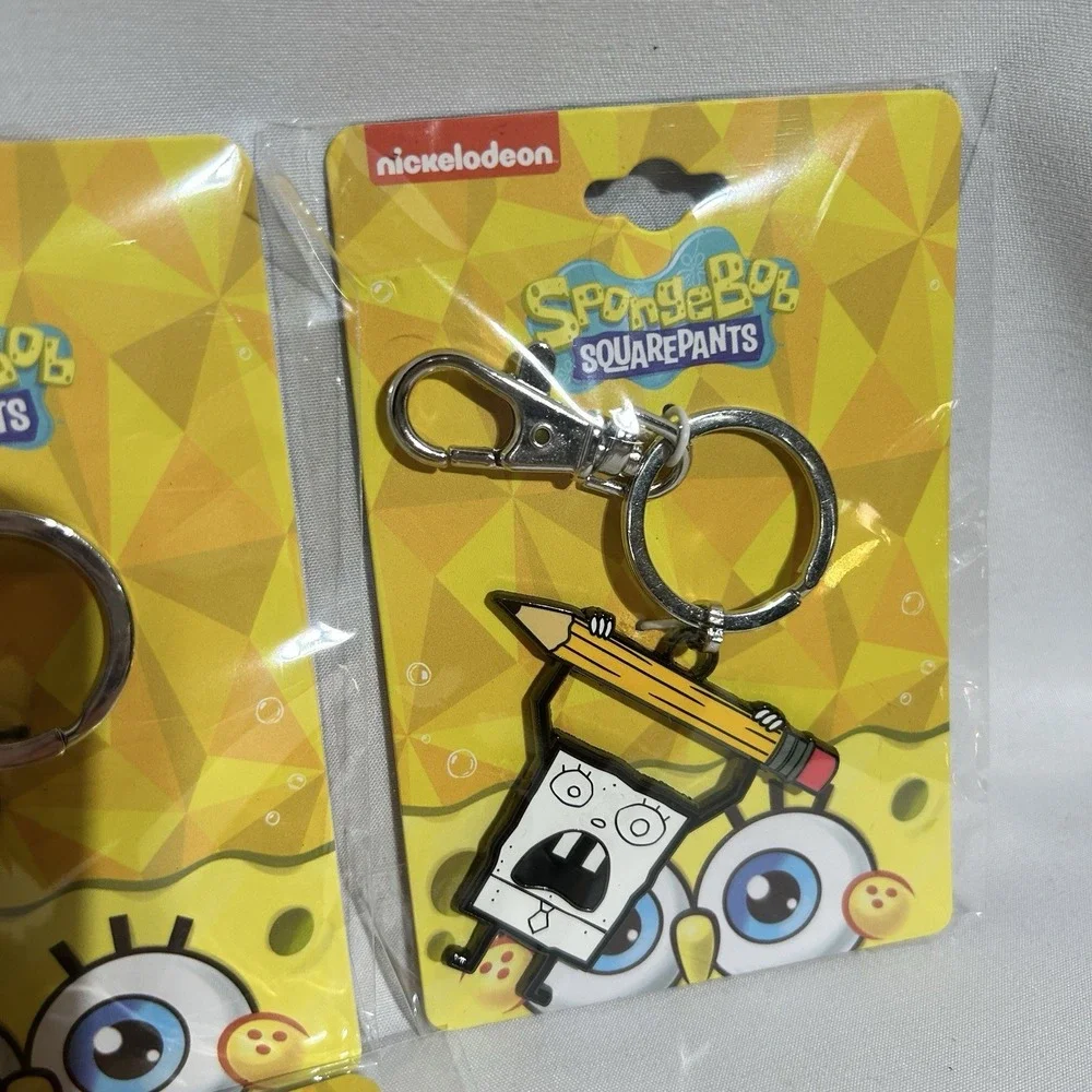 SpongeBob SquarePants Bundle w/ 3 Enamel & Metal‎ Keychains & 1 Charm Bracelet